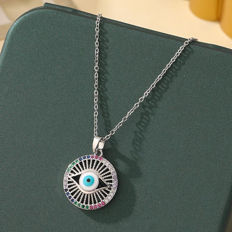 Beliebte Halskette mit blauem bösen Blick aus Titanstahl für Damen – Vielseitiger und personalisierter Schlüsselbeinkettenschmuck