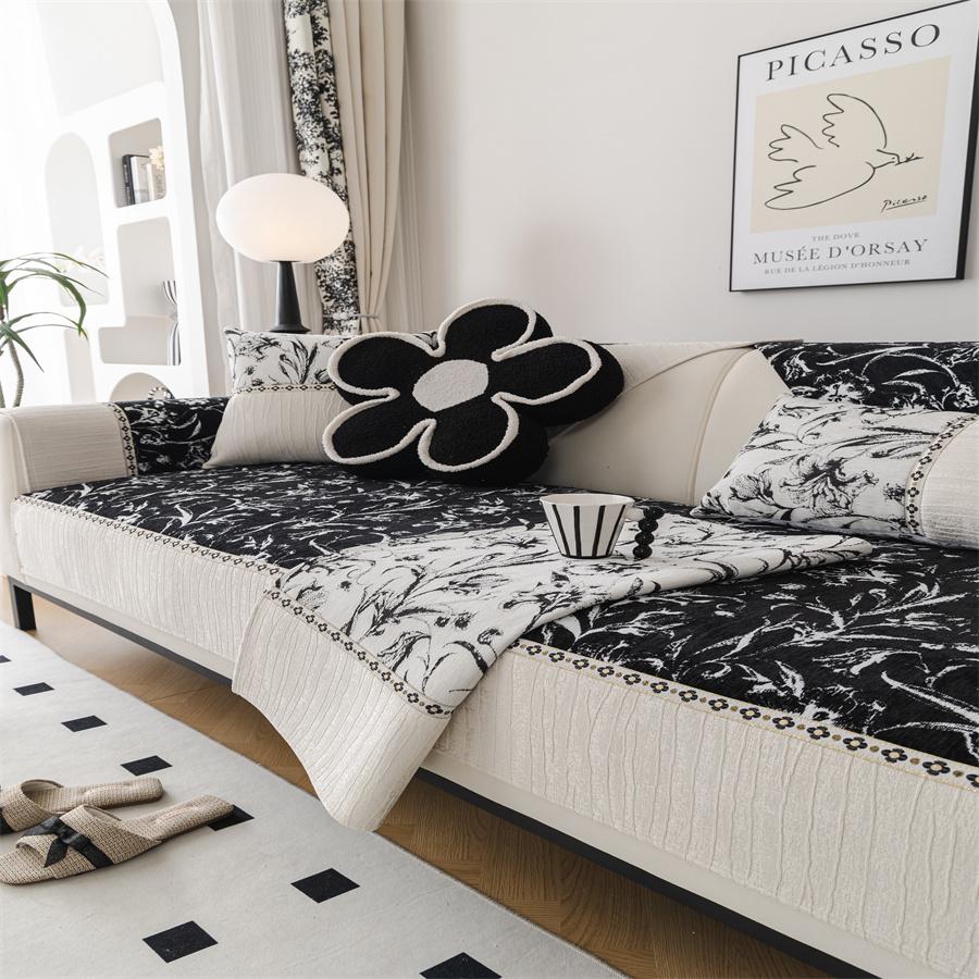 

Жаккардовая подушка для дивана в цветовой гамме, с передовым чувством, приятная к коже, чехол для дивана, чехол для дивана, универсальное диванное полотенце на четыре сезона 70x70cm 1pc