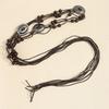 Braided Brown Beaded Belt Chain Unisex Body Jewelry For Layering Outfits Wax Rope Ethnic Style