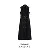 2025 Spring Women's Sleeveless Double-Breasted Waist-Hugging Dress - European & American Style Fashion