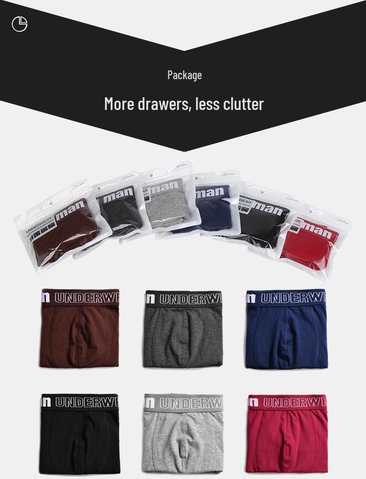 Men's European & American Pure Cotton U-Convex Mid-Waist Boxer Briefs - Comfortable, Loose, Breathable, Plus Size Square Leg Underwear