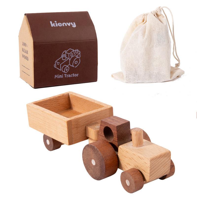 Truck Wooden Fire Excavator Bulldozer Ambulance Model Ornament Children Toy