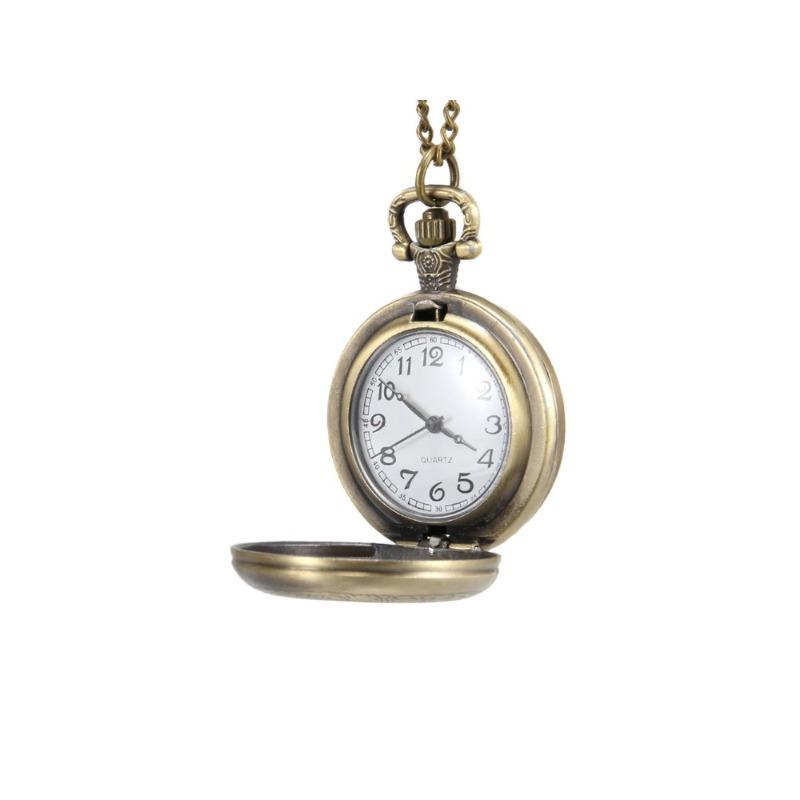 1 Piece of Exquisite Accessory with Chain Pocket Watch Round Groove, Men's and Women's Pocket Watch Round Groove Case