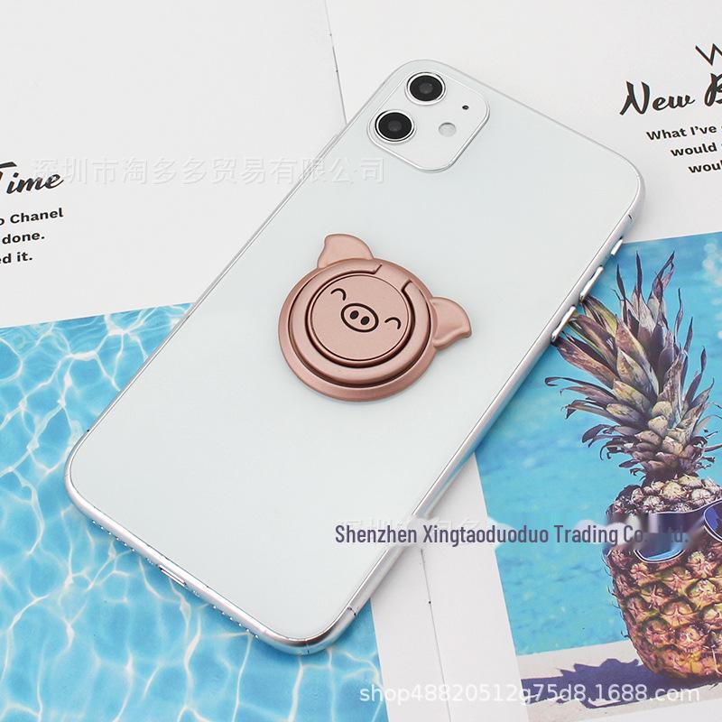 

Магнитный держатель для телефона в виде свиньи и автомобильное крепление в подарочном наборе розового золота