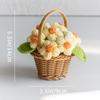 Small Crochet Flower Pot Handmade Puff Flower Potted Ornament  Office Desktop Decoration