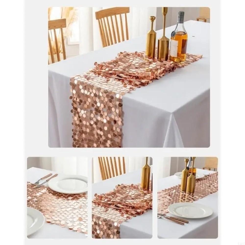 Luxurious Sequins Table Runner Fish Scale Wedding Table Decoration  Kitchen Dining Table