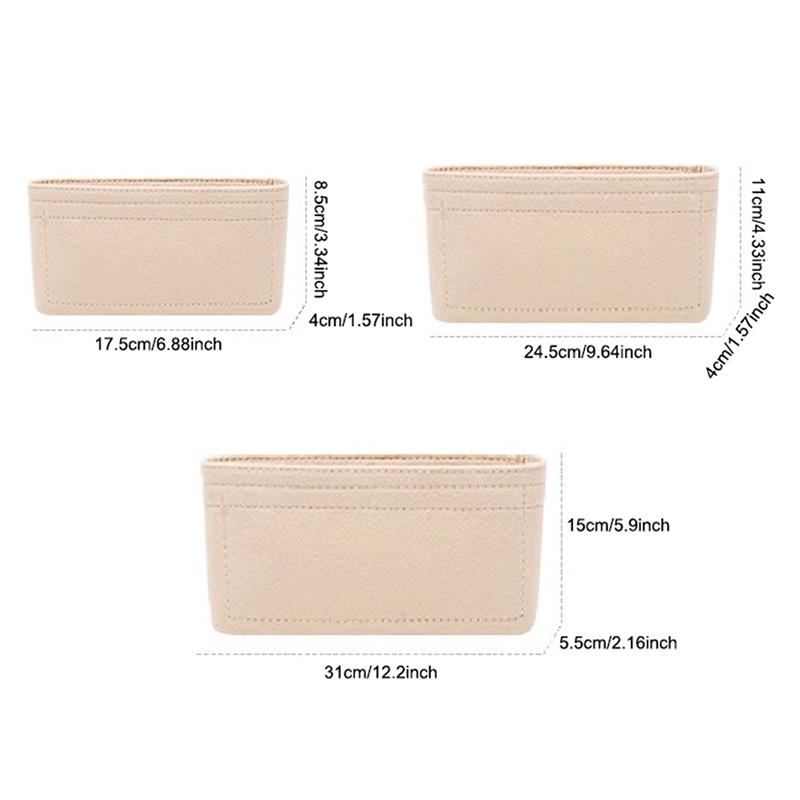1PZ Organizer Borsa in Feltro, Organizer per Trucco, Rivestimento Perfetto per Borse da Donna di Marca e Pochette per Cosmetici