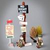 Military War Soviet German Soldiers Miniature Road Signs Map Printing Small Particles Assembled Building Block Toys