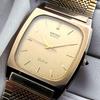 SEIKO Dolce Quartz Gold Tungsten Carbide Case Bracelet Vintage Manufactured 1985 7731-5100