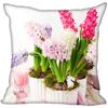 Hyacinth Flowers Pillow Case For Home Decorative Satin Pillows Cover Invisible Zippered Throw PillowCases 45X45cm 11-4