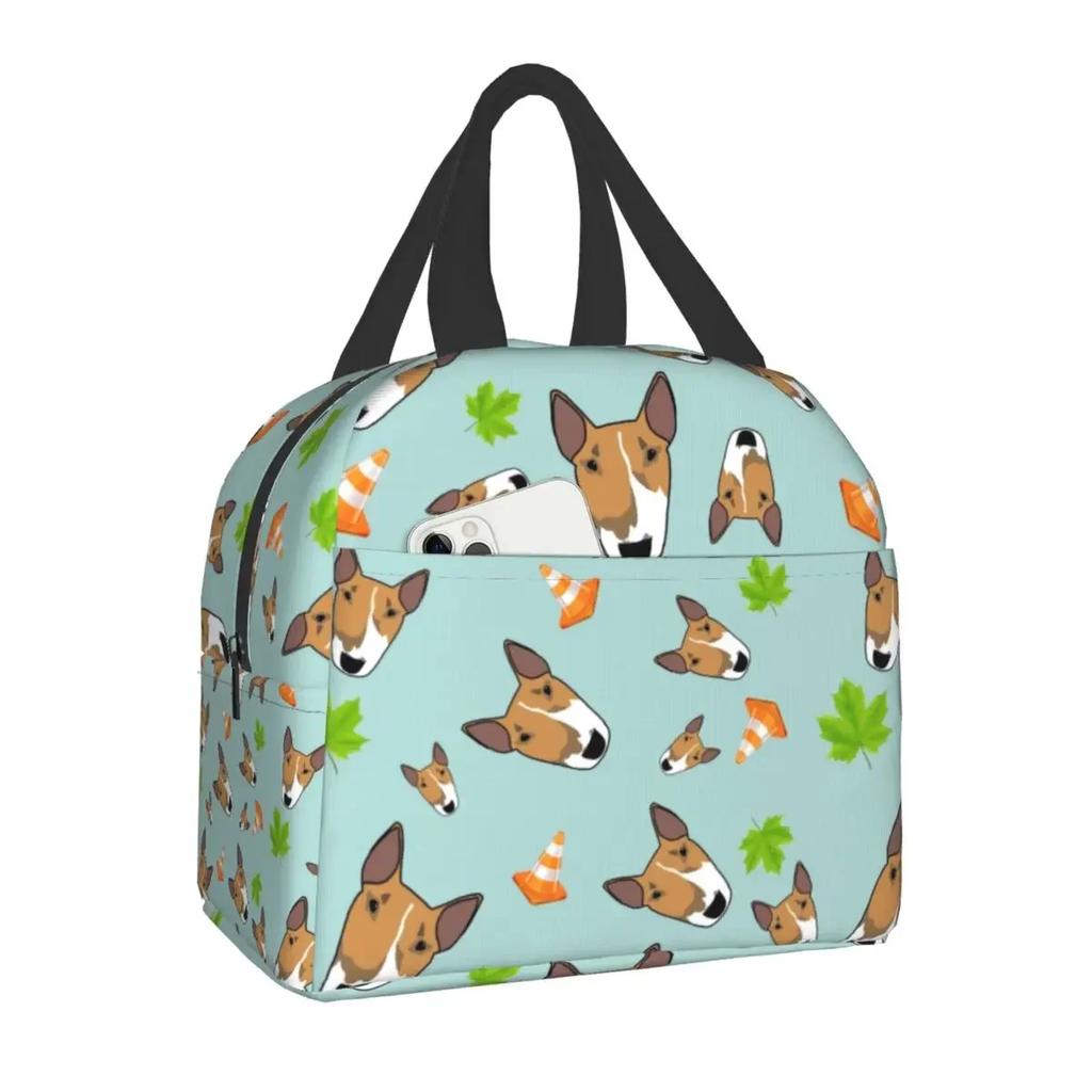 Bull Terrier With Flowers Lunch Box for Women Kids Multifunction Pet Dog Cooler Thermal Food Insulated Lunch Bag Office Work