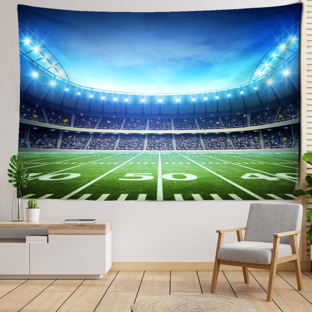 Football Field Landscape Tapestry Wall Hanging Bohemian Style Hippie Tapiz Living Room Aesthetic Room Home Decor