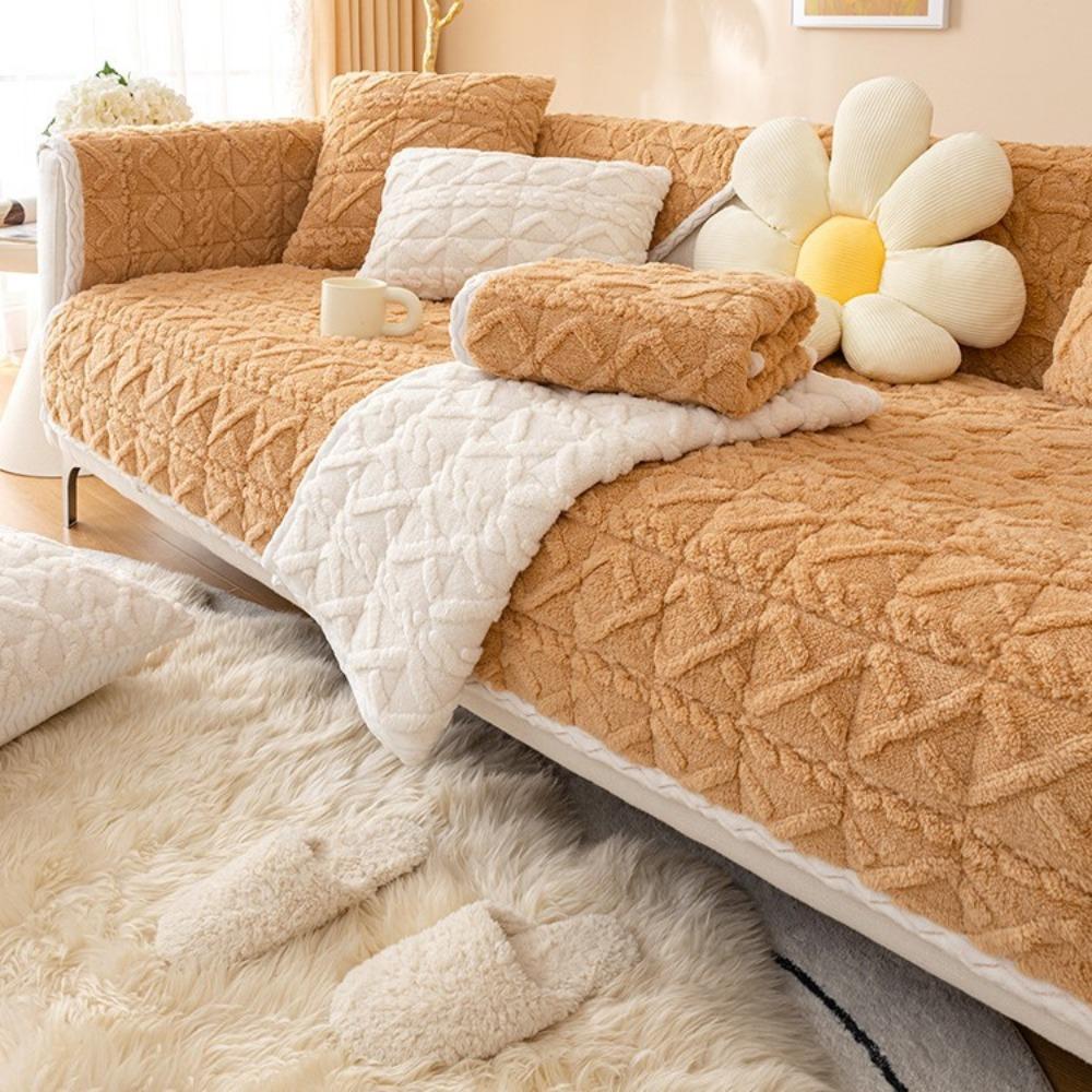 

Shu cotton plush winter sofa cushion non-slip thickened autumn and winter cover cloth towel seat cushion simple modern sofa cover 30 * 50 waist pillowcase
