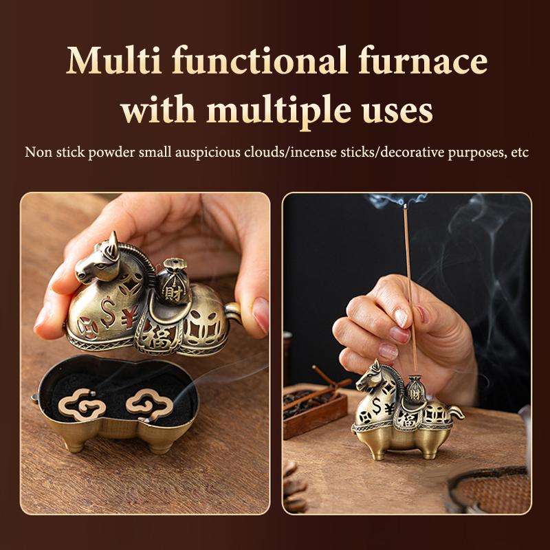 Year Of The Horse Get Rich Incense Burner Aromatherapy Burner Sandalwood Burner Incense Plate Incense Burner Crafts