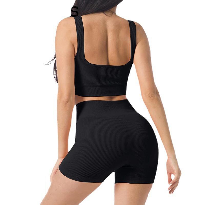 Women Seamless Yoga Shorts Striped Compression Running Shorts Skinny Activewear Gym Fitness Sport Summer Workout Solid Color Comfortable Lady Shorts