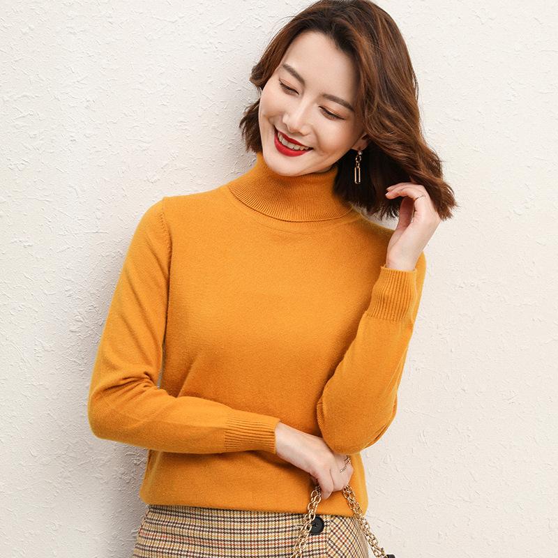 High-collar Women's Knitwear Long-sleeved Short Section Hedging Loose Big Yards Sweater Fall and Winter Fashion Wild Cardigan Bottoming Shirt