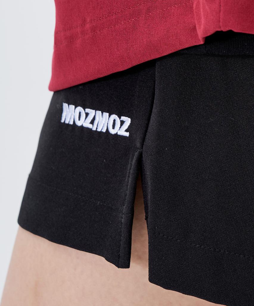 MOZMOZ Unisex Mesh Embroidered Length Training Shorts Black