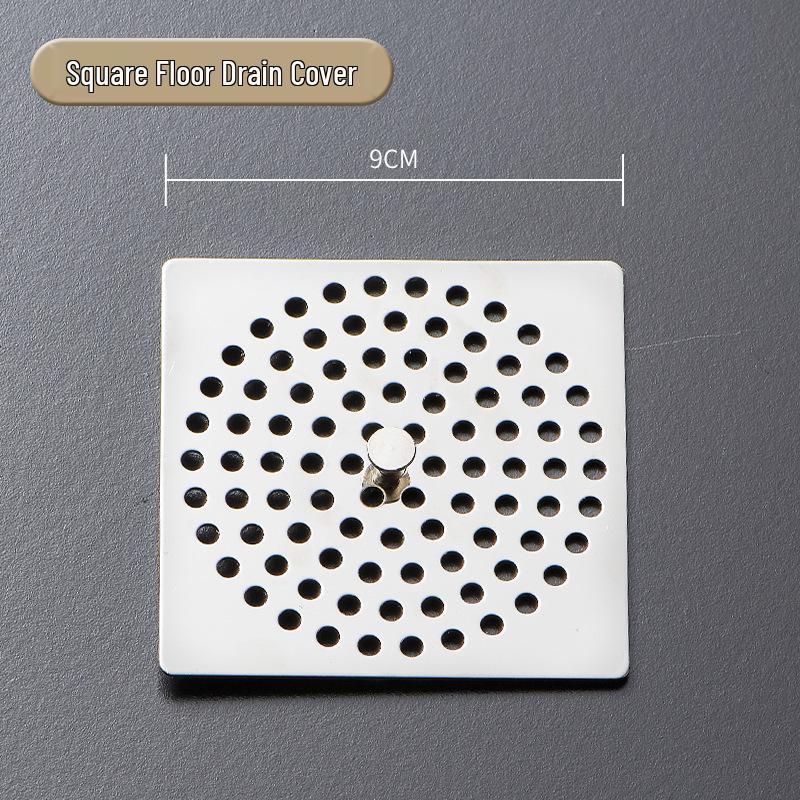 Stainless Steel Round Floor Drain Cover with Anti-Hair Filter and Handle for Hotel Bathrooms