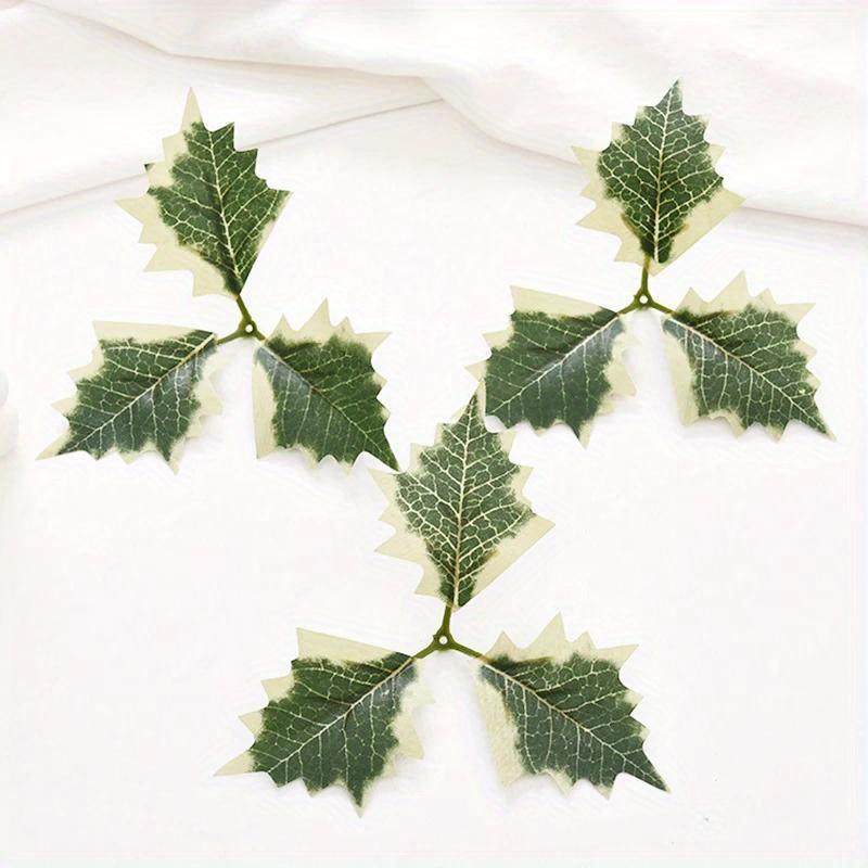 10 pezzi di bacche di agrifoglio natalizie con foglie verdi fai da te ghirlanda fiori finti artificiali bacche rosse decorazione per albero di Natale