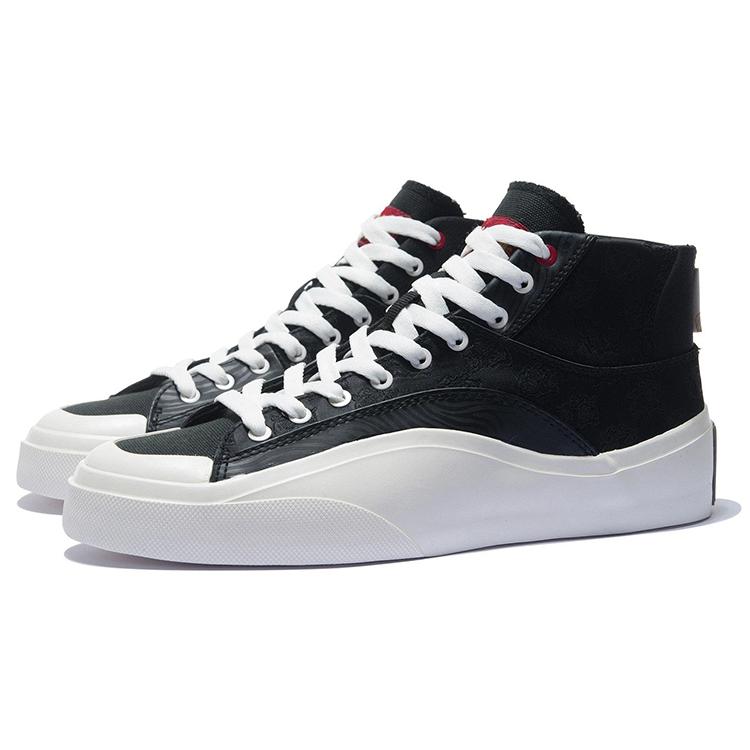 Li Ning Rijin Doujin Collection VULC Hi Wear resistant And Lightweight High top Skateboard Shoes Men's Black AGCS009-2