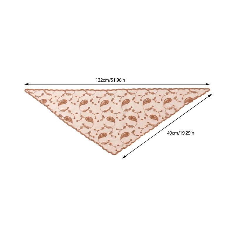Multifunctional Lace Scarf Headwear Or Wrist Decors For Ladies Soft Polyester Headscarf Elegant Hair Accessory