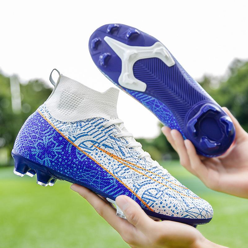 Football Shoes High Top Assassin Professional Training Long Spikes Children Adult Large Size Broken Spikes Football Shoes