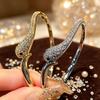 18K Gold Snake-shaped Zirconia Bracelet - European & American Design, Luxurious High-end Jewelry