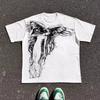 Mens Y2K Gothic Graphic T Shirt Streetwear Skull Cross Oversized Tee Top