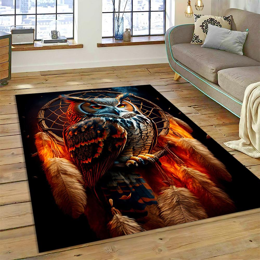Owl Carpet Large Rug Cartoon Birds for Home Living Room Bedroom Sofa Doormat Decor Kids Play Area Rugs Carpet Non-slip Floor Mat