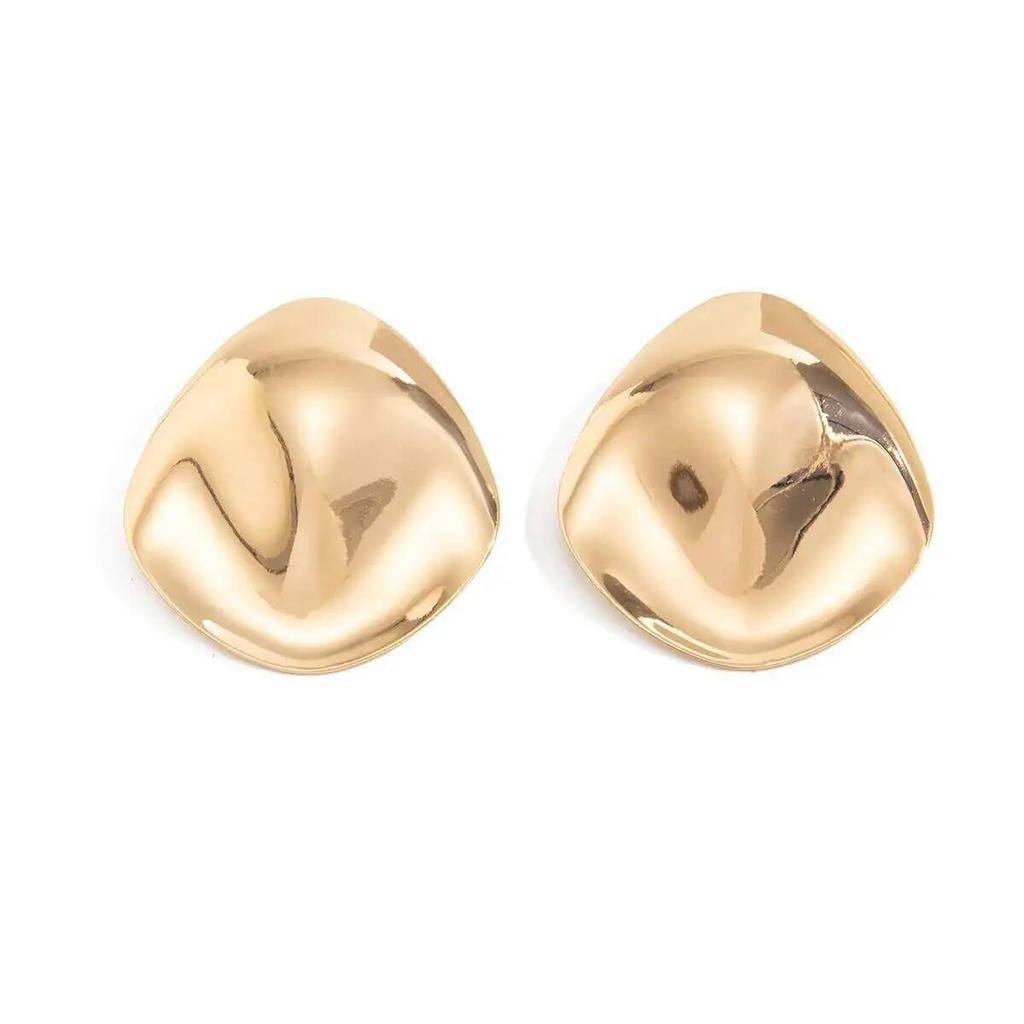 SHIXIN Trendy Smooth Surface Water Drop Big Stud Earrings for Women Punk Geometry Gold Color Earrings Party Jewelry Accessories