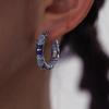 2026 New Arrival Luxury Elegant Bohemian Blue Zircon Enamel Hoop Earrings for Women Fashion Simple Geometry Party Jewelry Gifts