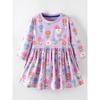 Dress, Baby Spring & Fall Clothing, Kidsren's Purple Flower Pure Cotton Princess Dress, Small and Medium-Sized Kidsren's Fashionable Knitted Dress