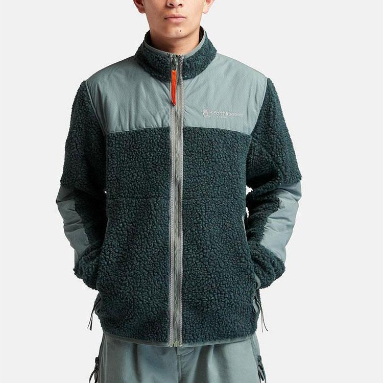 Timberland Raeburn Color Block Stand Collar Fleece Jacket Unisex Jacket Balsam-Green A617H-392