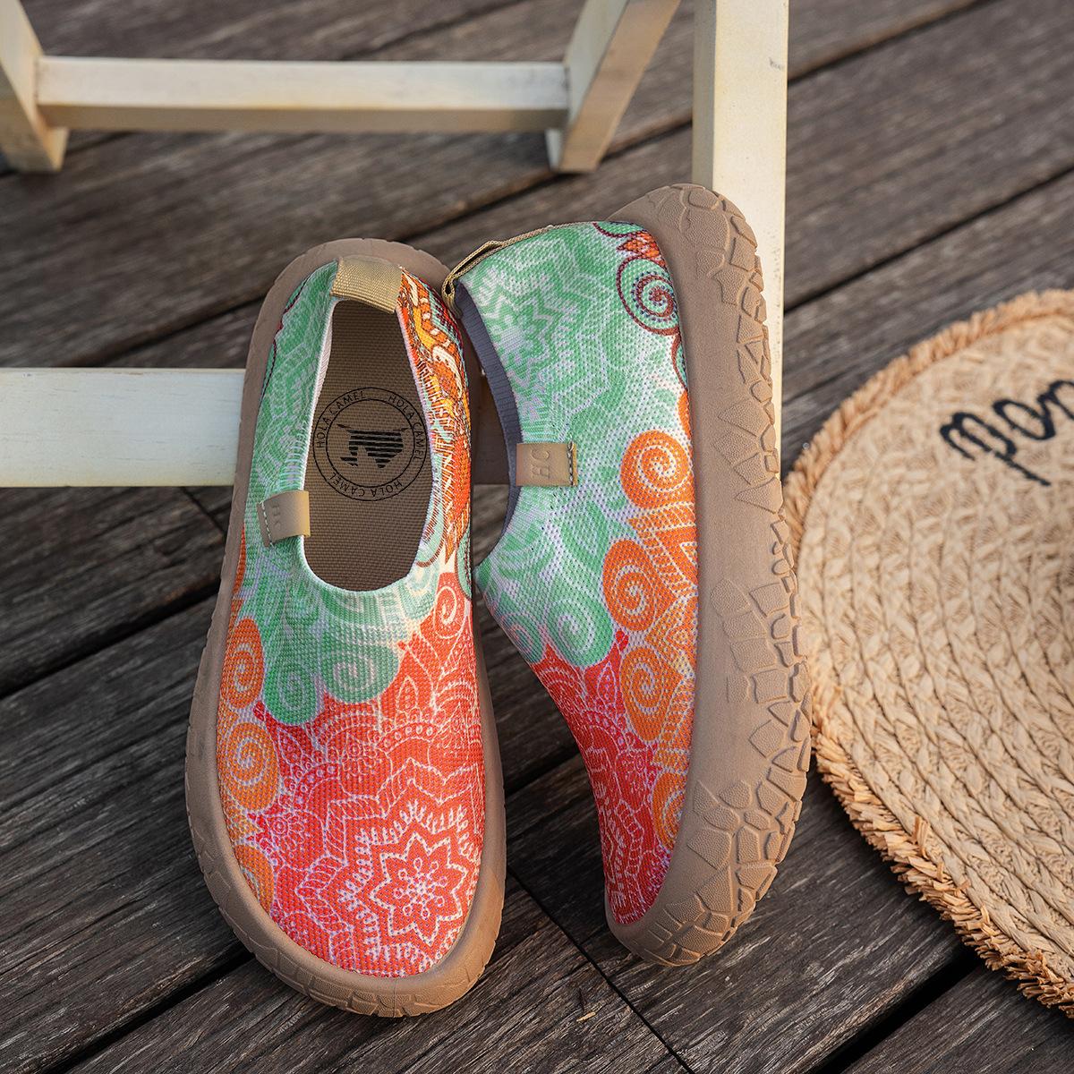 Damen Frühlings- und Sommerschuhe, Freizeit-Flats, Mehrfarbige Schuhe, Leichte und Atmungsaktive Schuhe sind Geeignet für Outdoor-Freizeit-Sport, Damenschuhe 36 grün