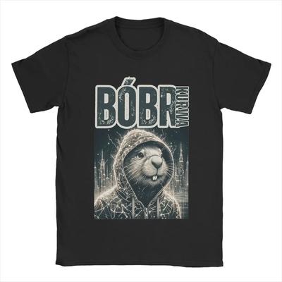 Kurwa Bobr Bober Beaver Boberek T Shirt for Men 100% Cotton Cool T-Shirts Round Collar Tees Short Sleeve Clothes Plus Size