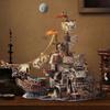 3D Pirate Ship Wood Puzzle Large DIY Sailing Boat Model Kit, Educational Building Toy for Adults Kids, Collectible Home Decor