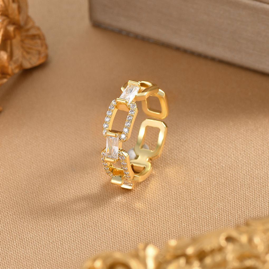 Women Ring Fashion Crystal Embedded Decorative Hand Jewelry Rhinestone Dressing Elegant Trendy Decoration Craft Hanging