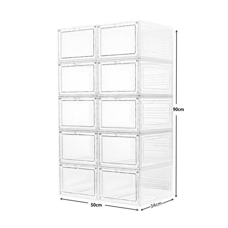 Magnetic Clear Hard Plastic Drawer Shoe Box - Space-Saving Thickened Shoe Storage Rack