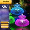 Solar Fiber Optic Jellyfish Lamp: Seven-Color Outdoor Garden Light with Creative Color-Changing Features