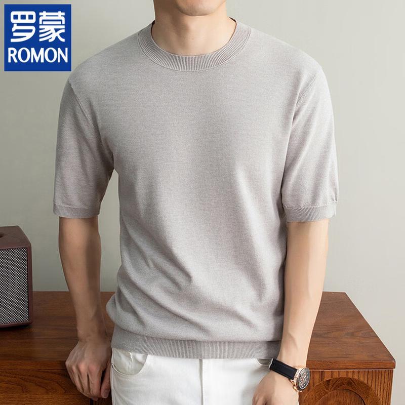 ROMON Men's Short Sleeve Knit T-Shirt