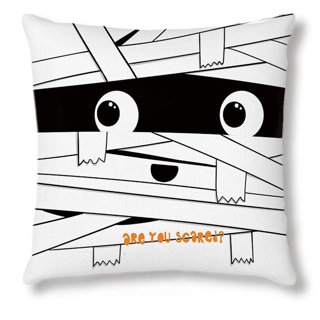 Halloween Party Decoration Pillowcase Funny Expression Pattern Printed Pillowcase Suitable for Living Room Sofa Room Decorations