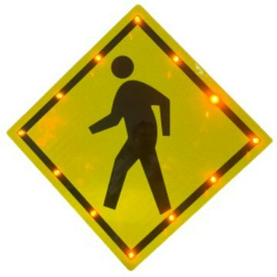 Weather-Resistant Aluminum Pedestrian Crossing Warning Sign