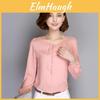 Stylová letní dámská košile s dlouhým rukávem, halenka na knoflíky, dámská, do kanceláře, šifonová, s volánky, topy, ideální pro neformální setkání