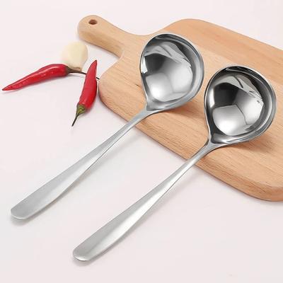 1/2 Stück 304 Edelstahl Suppenlöffel Verdicken Langer Griff Hot Pot Schöpflöffel Neuer Sieblöffel