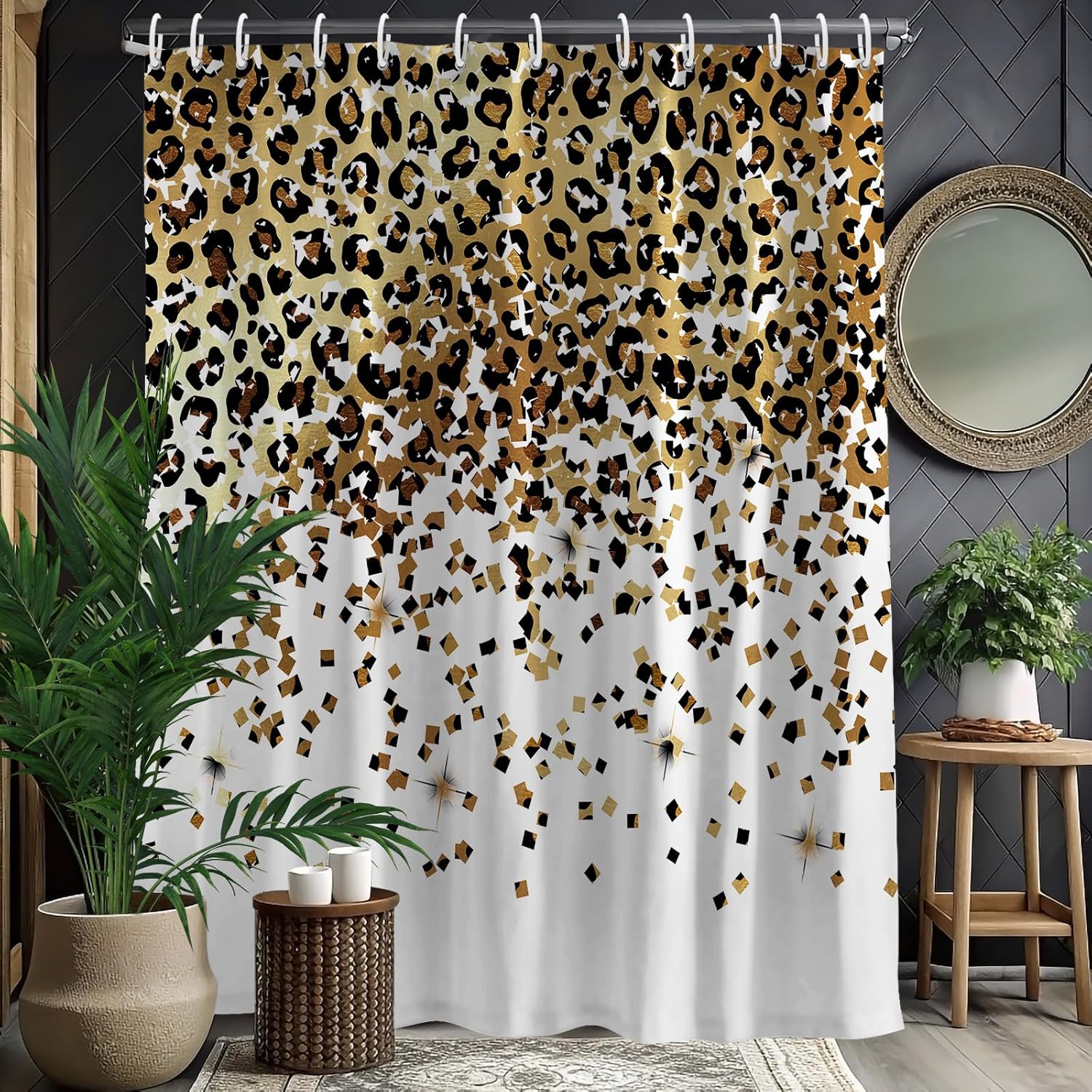 

Pop Art Trippy Shower Curtain with Hooks,Colorful Abstract Cartoon Collage Bathroom Decor,Waterproof Durable Polyester Fabric 90x180CM