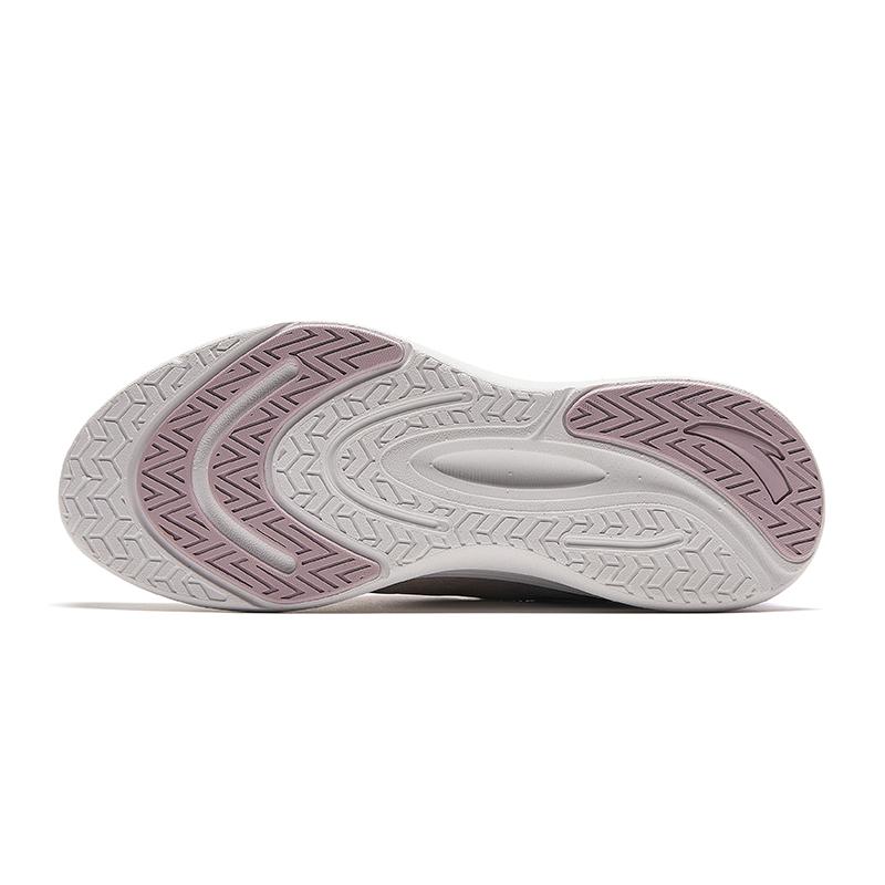 Anta Versatile Mesh Shock-Absorbing Wear-Resistant Breathable Lightweight Low-Top Running Shoes Women sneaker White Pink Purple 922425521-3