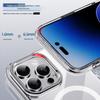 Transparent Magnetic Suction iPhone 16 Pro Max Case with Metal Airbag Protection