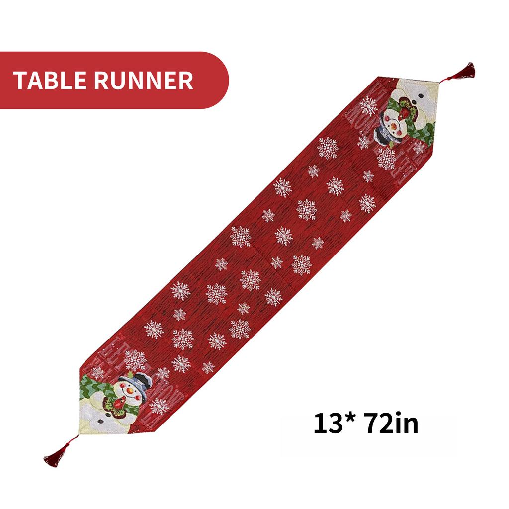 13 X 17inch Snowman Linen-Cotton Blended Placemat Washable Mat for Indoor&Outdoor Dining Table