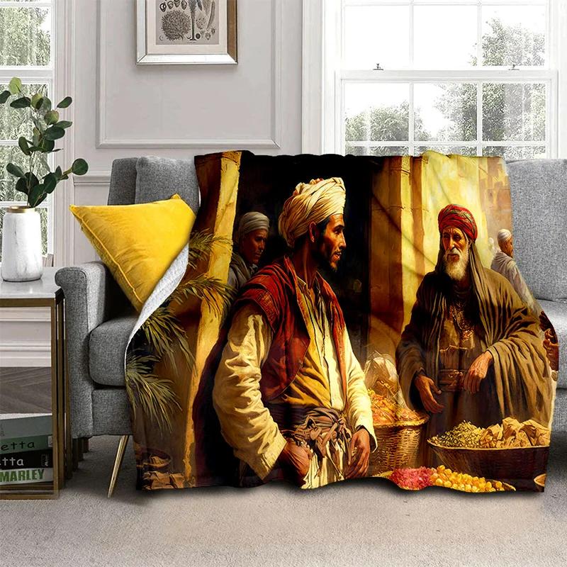 Cartoon Africa Ethiopian Painting Art Soft Flannel Blanket for Bed Bedroom Sofa Picnic,Throw Blanket for Outdoors Leisure