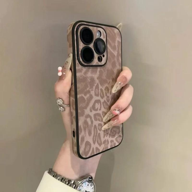 Luxury Leopard Print Phone Case For For Iphone 11 12 13 14 15 16 Pro Max Plus Bumber Back Cases Cover